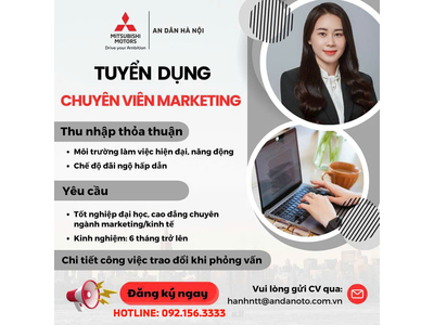 Tuyển dụng Chuyên viên Marketing Showroom Mitsubishi An Dân Hà Nội 07/2025