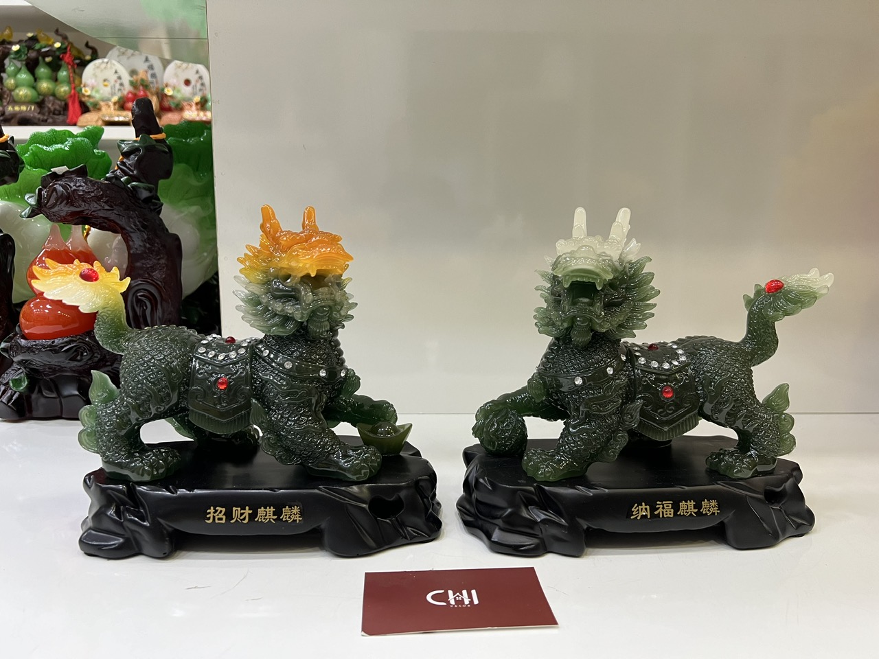 Cặp kỳ lân màu xanh ngọc