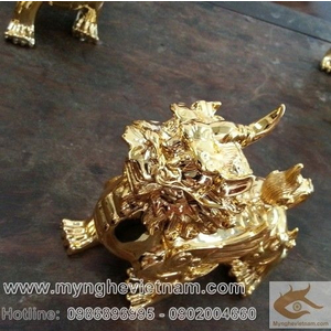 Tỳ hưu phong thủy mạ vàng cao 13cm