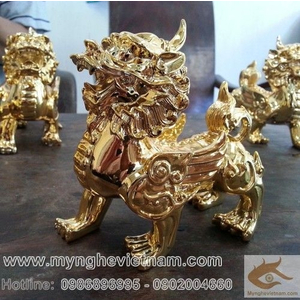 Tỳ hưu phong thủy mạ vàng cao 13cm