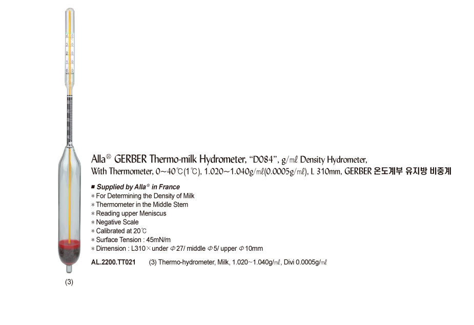 Tỷ trọng kế đo sữa GERBER AL.2200.TT021