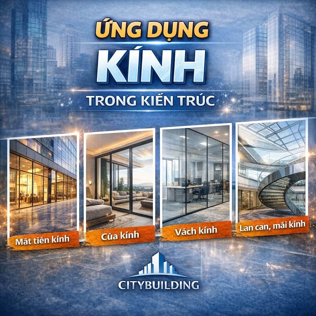 ỨNG DỤNG KÍNH TRONG KIẾN TRÚC – GIẢI PHÁP TĂNG ÁNH SÁNG, THẨM MỸ VÀ TÍNH HIỆN ĐẠI