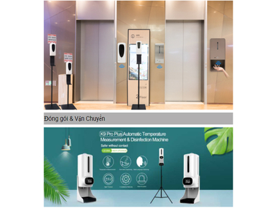 Máy đo nhiệt độ kết hợp xịt rửa tay D104 giá rẻ