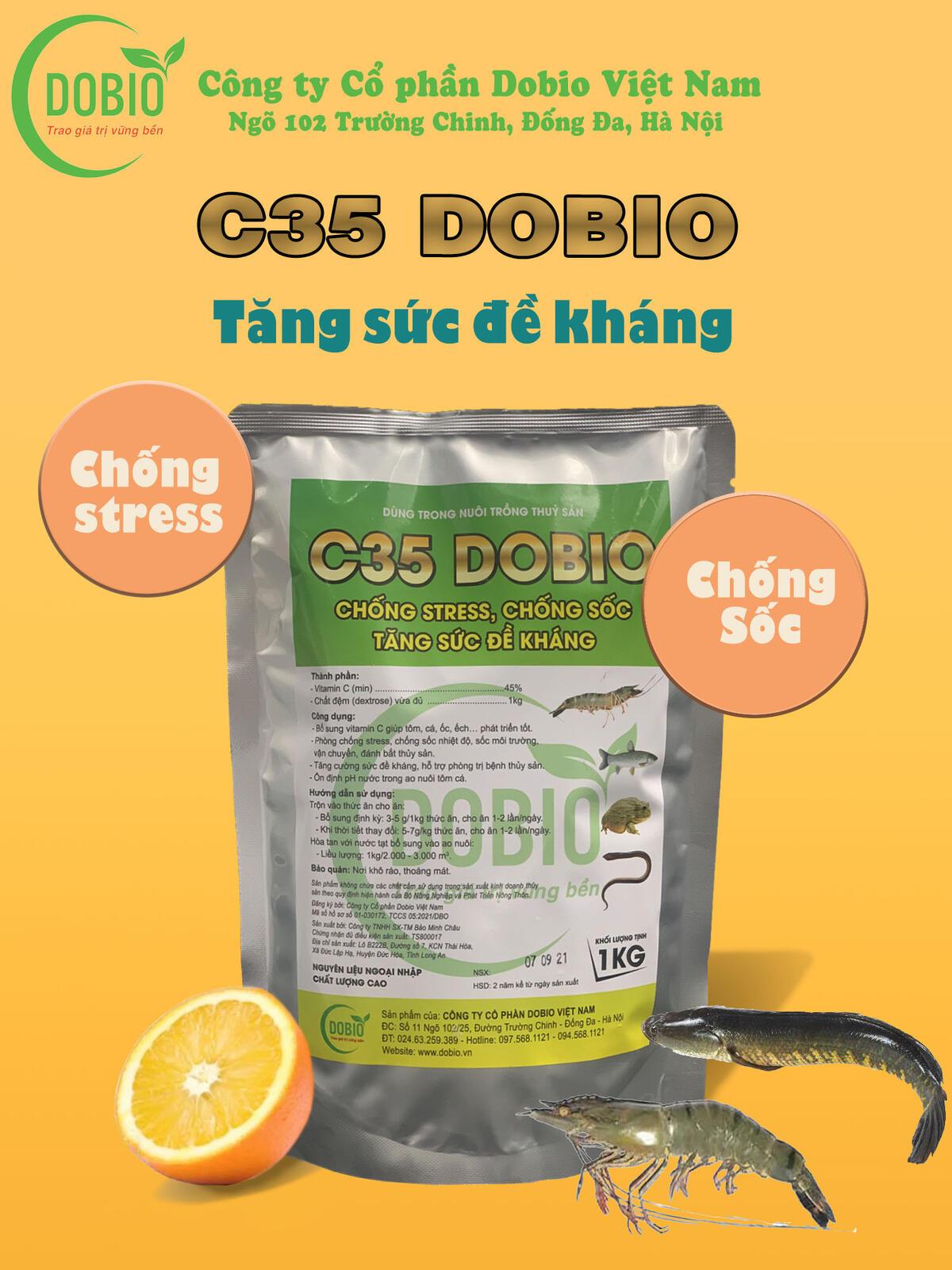 C35 DOBIO - Vitamnin C, tăng sức đề kháng, giảm stress cho Cá Tôm