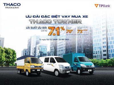 ƯU ĐÃI ĐẶC BIỆT CHO KHÁCH HÀNG VAY MUA XE THACO TOWNER