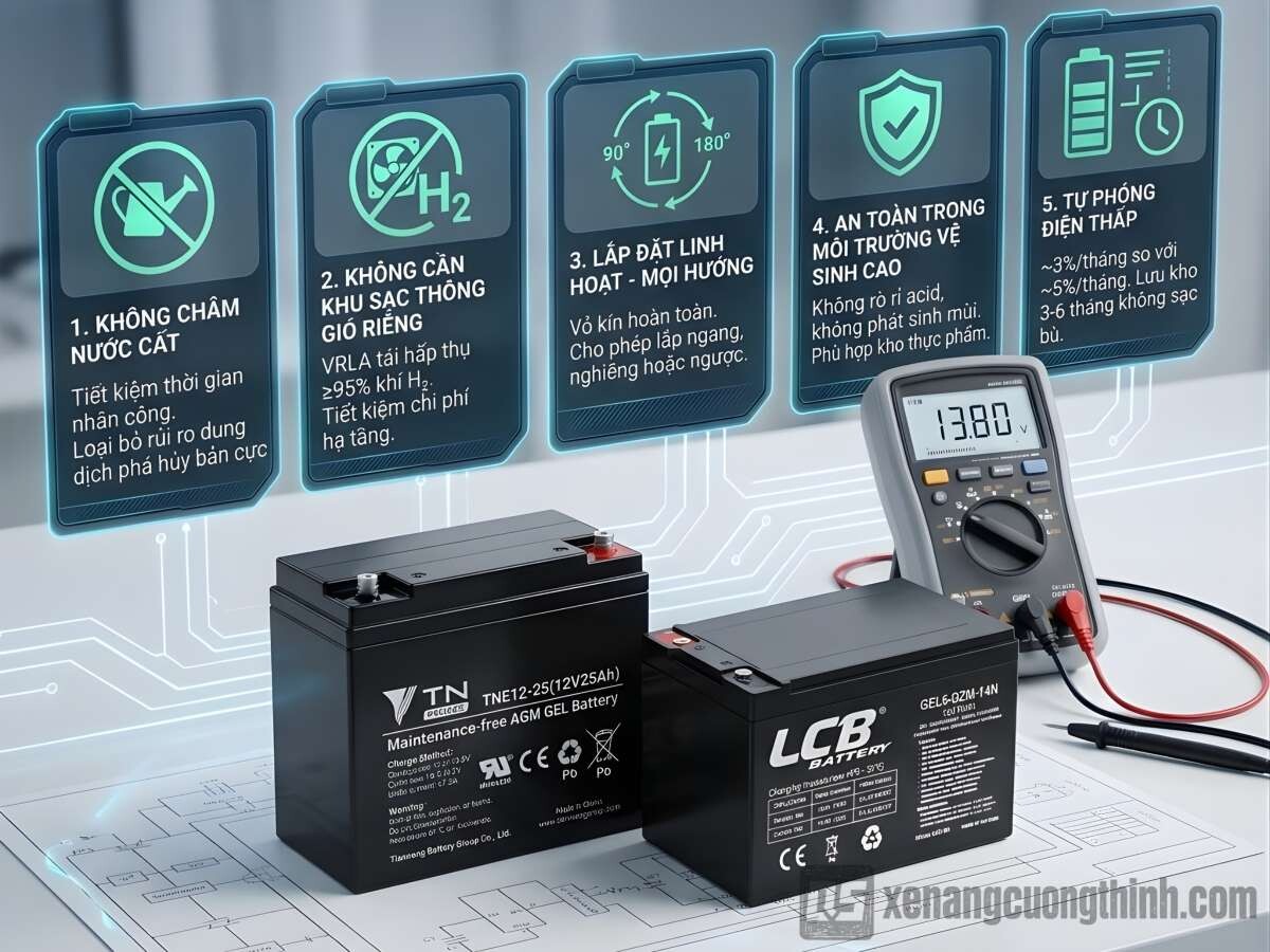 Ưu Điểm Ắc Quy Khô VRLA