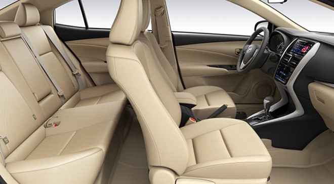 Ưu điểm rộng rãi khoang nội thất của xe Vios