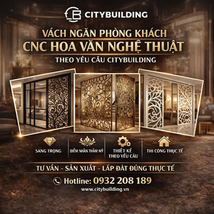 VÁCH NGĂN PHÒNG KHÁCH CNC HOA VĂN NGHỆ THUẬT THEO YÊU CẦU CITYBUILDING