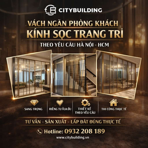 VÁCH NGĂN PHÒNG KHÁCH KÍNH SỌC TRANG TRÍ THEO YÊU CẦU HÀ NỘI HCM CITYBUILDING