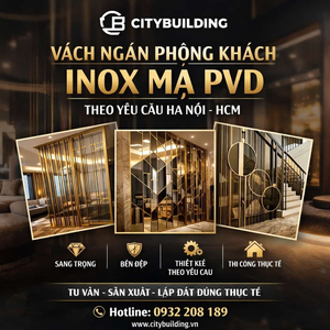 VÁCH NGĂN PHÒNG KHÁCH INOX MẠ PVD THEO YÊU CẦU HÀ NỘI HCM CITYBUILDING