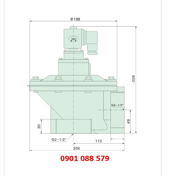 thông số kỹ thuật van giũ bụi XQD-Z-62S loại khớp nối ren
