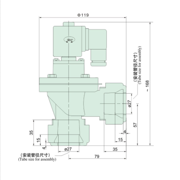 thông số kỹ thuật Van giũ bụi CQD-ZM-20 khớp nối nhanh