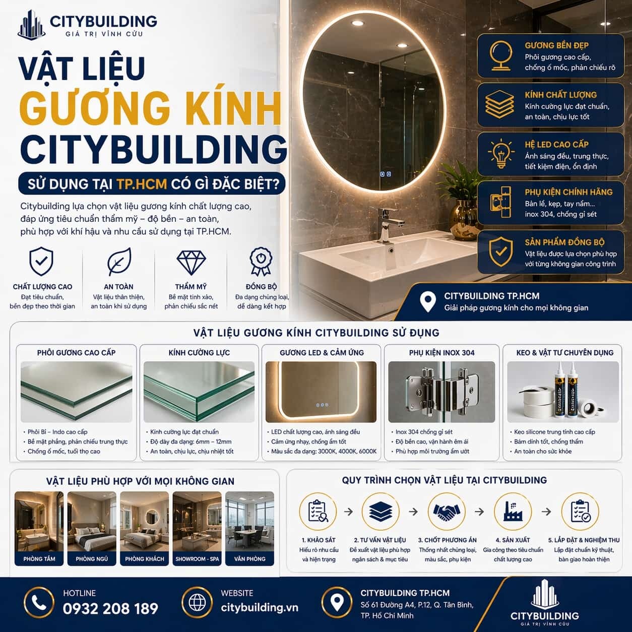 VẬT LIỆU GƯƠNG KÍNH CITYBUILDING SỬ DỤNG TẠI TP.HCM CÓ GÌ ĐẶC BIỆT
