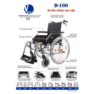 Xe lăn nhôm cao cấp Vermeiren D-100