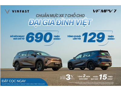 VF MPV 7 - CHUẨN MỰC XE 7 CHỖ CHO ĐẠI GIA ĐÌNH VIỆT SỞ HỮU NGAY VF MPV 7 VỚI GIÁ CHỈ TỪ 690 TRIỆU ĐỒNG (*)