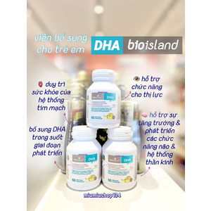 Viên bổ sung DHA Bioisland For Kid 60 viên 🇦🇺 từ 4 tháng trở lên
