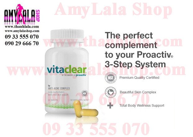 Viên uống trị mụn trắng da Proactiv VitaClear Anti-acne Complex Multivitamin (60viên/hộp) -