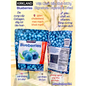 Việt quất sấy khô Signature Organic Kirkland Blueberries 567g 🇺🇸