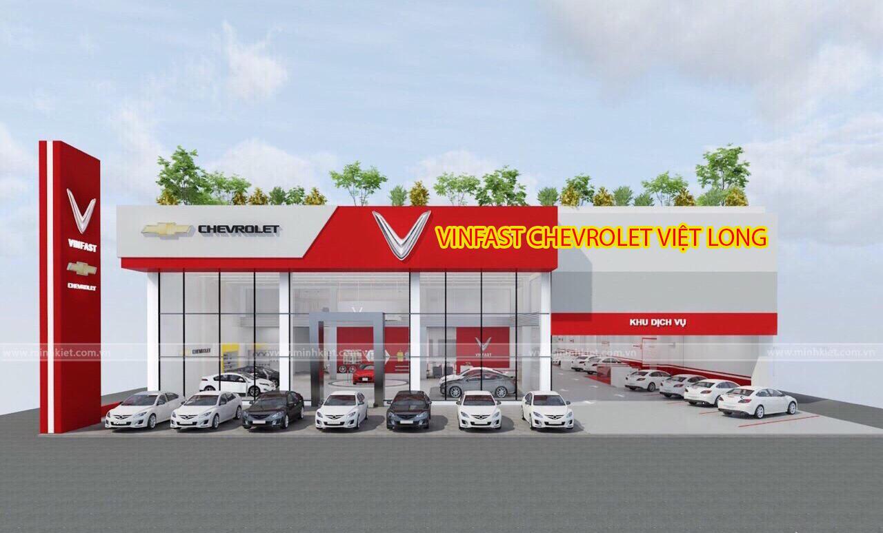 Mô phỏng hình ảnh đại lý VinFast Chevrolet Việt Long sau khi được cải tạo từ đại lý Chevrolet Việt Long