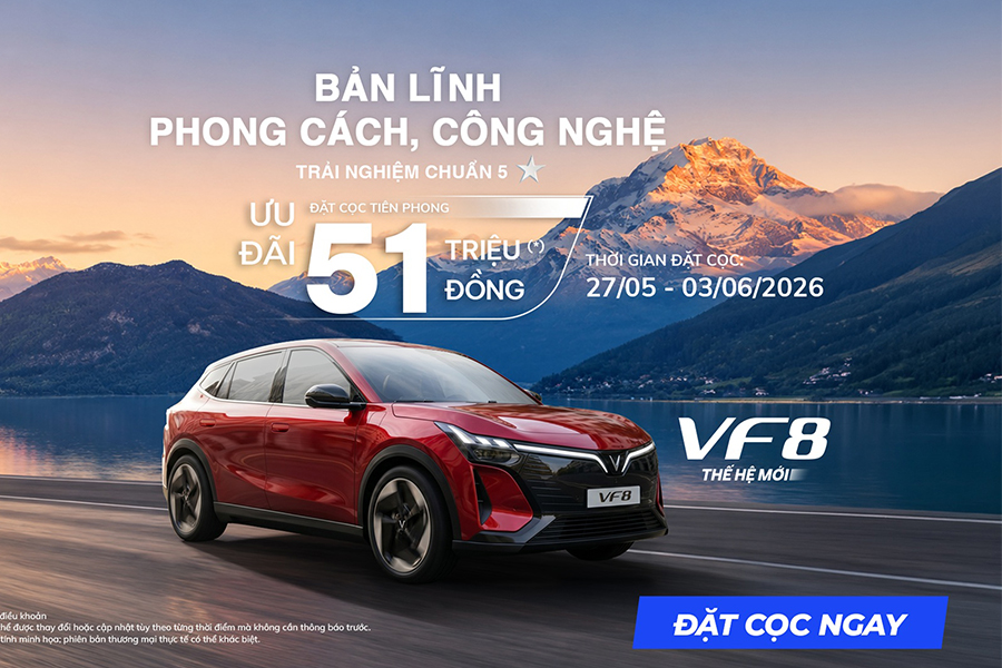 VINFAST CHÍNH THỨC NHẬN CỌC VF 8 THẾ HỆ MỚI - ƯU ĐÃI 51 TRIỆU ĐỒNG