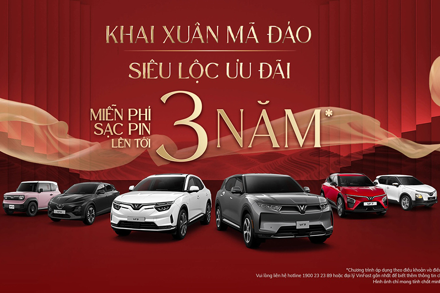 VinFast tặng quà tết “khủng” - lên tới 3 năm sạc pin miễn phí cho khách hàng