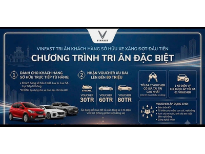 VinFast tặng voucher đến 80 triệu đồng cho khách hàng đổi xe điện 2026