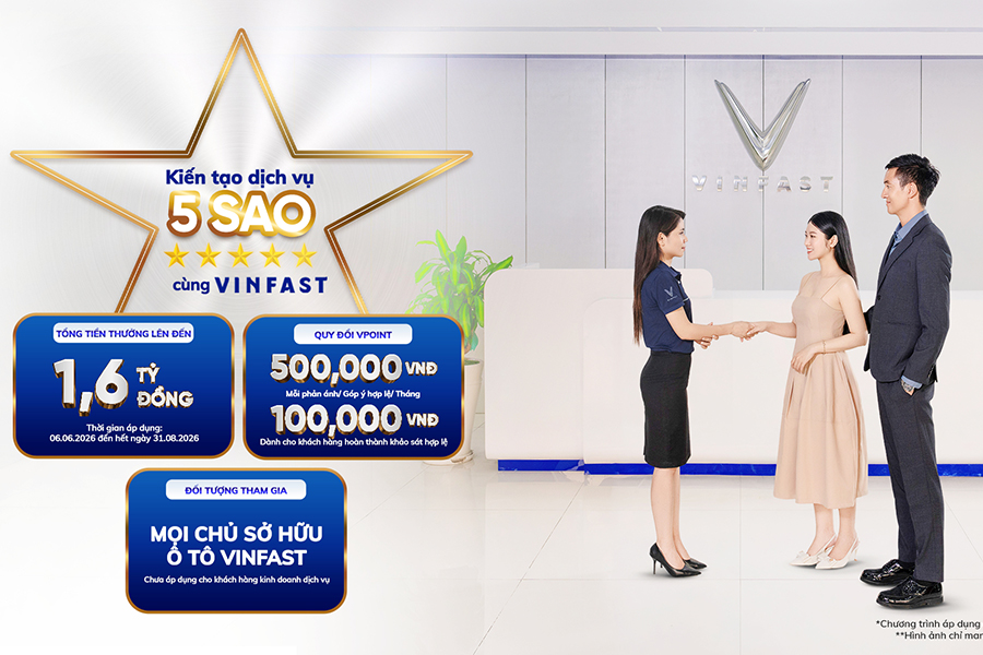 VINFAST TIẾP TỤC TRIỂN KHAI CHƯƠNG TRÌNH KIẾN TẠO DỊCH VỤ 5 SAO: ĐỒNG NHẤT CHUẨN DỊCH VỤ - NÂNG TẦM TRẢI NGHIỆM KHÁCH HÀNG