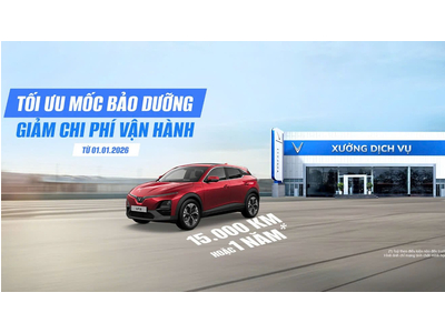 VinFast tối ưu mốc bảo dưỡng 15.000 km: Giảm chi phí vận hành cho người dùng xe điện