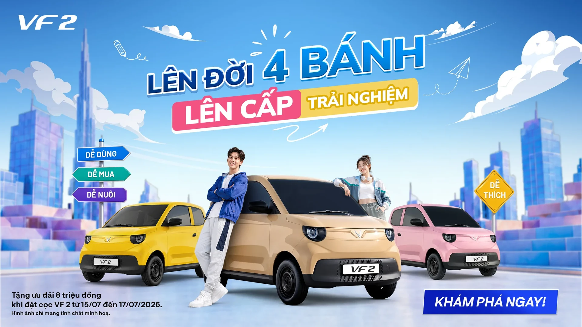 VinFast VF 2 chính thức nhận đặt cọc – ưu đãi 8 triệu đồng trong 3 ngày “vàng”