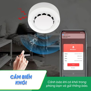 Cảm biến báo khói thông minh Wifi/4G Qua Điện Thoại Tần Số 80 - 90 db