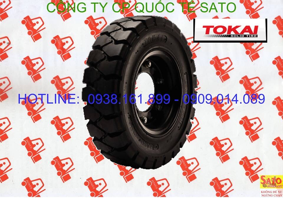 Vỏ - bánh - lốp đặc xe nâng Tokai - Phụ tùng xe nâng