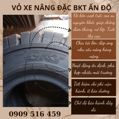 Vỏ xe nâng BKT Ấn Độ