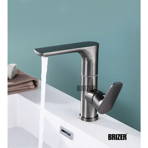 Vòi Lavabo Nóng Lạnh Mạ TiTan Xám Xoay 360 Brizer BZ4478