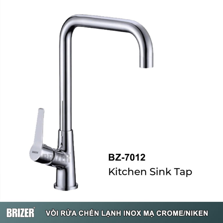 Vòi Rửa Chén Lạnh Đồng Thau Mạ Crom/Nikel Brizer BZ7012