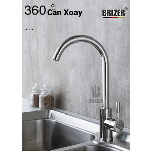 Vòi Rửa Chén Nóng Lạnh Đồng Thau Mạ Crom/Nikel Brizer BZ1011