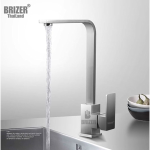 Vòi Rửa Chén Nóng Lạnh Inox 304 Mẫu Vuông Đúc Nhỏ Brizer BZ2006