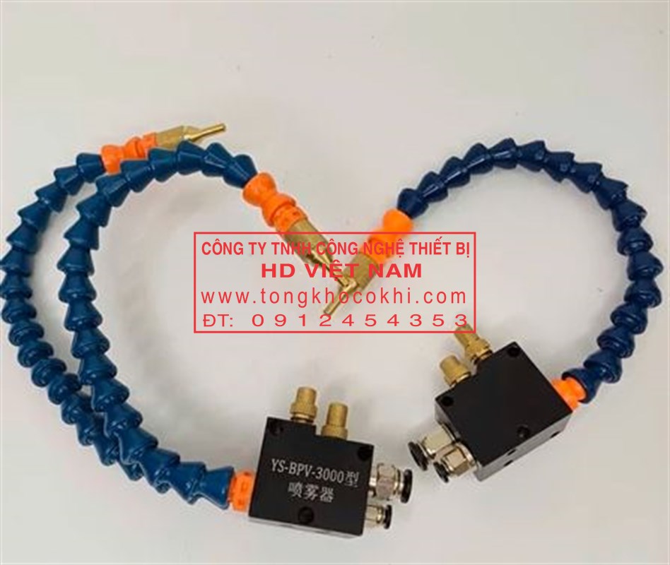 Vòi tưới nguội thông minh cho máy tiện, phay, CNC có van điều chỉnh cấp khí và dầu