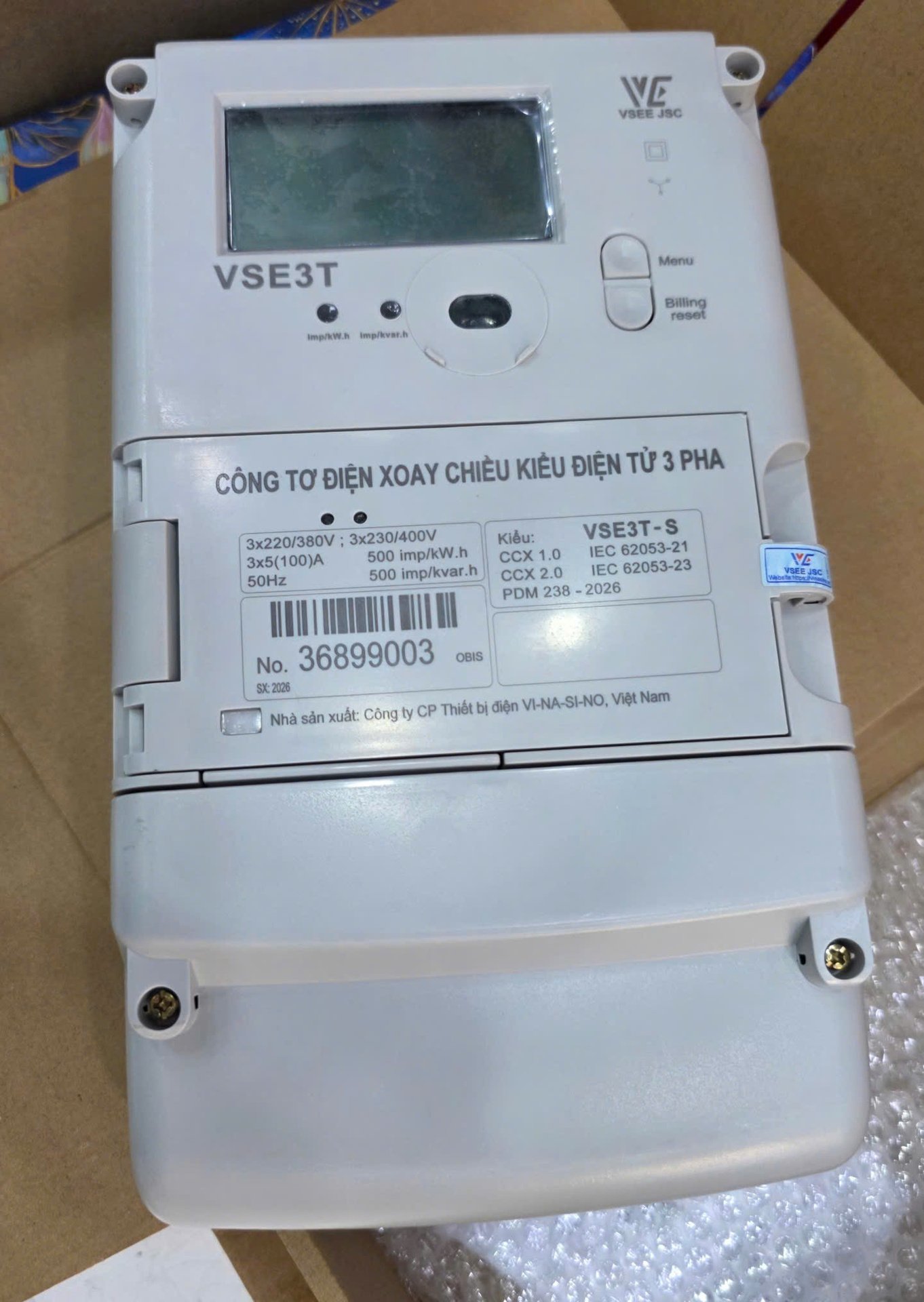 CÔNG TƠ ĐIỆN TỬ 3 PHA TRỰC TIẾP VSE3T-S