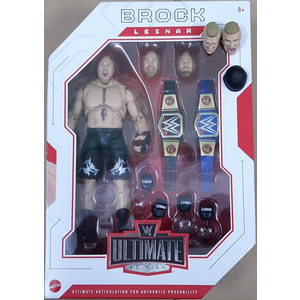 (*) [VUI LÒNG ĐỌC LƯU Ý] [ĐÃ MỞ HỘP] WWE BROCK LESNAR - ULTIMATE EDITION SERIES 15 (ĐỔI 2 HEAD BASIC & 1 BÀN TAY) + KÈM 2 HEAD VÀ NÓN UE 4