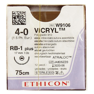 Chỉ phẫu thuật coated VICRYL số 4/0 W9106
