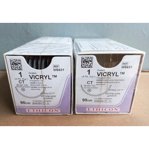 Chỉ phẫu thuật coated VICRYL số 1 dài 90cm, kim tròn đầu tròn 40mm, 1/2C W9431
