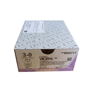 Chỉ phẫu thuật coated VICRYL số 3/0 dài 75cm không nhuộm, kim tam giác 19mm, 3/8C W9571T