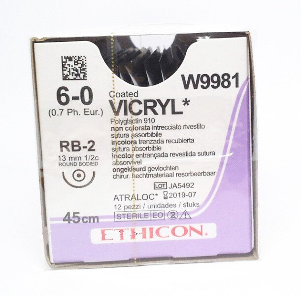 Chỉ phẫu thuật Vicryl 6-0 (tròn) W9981
