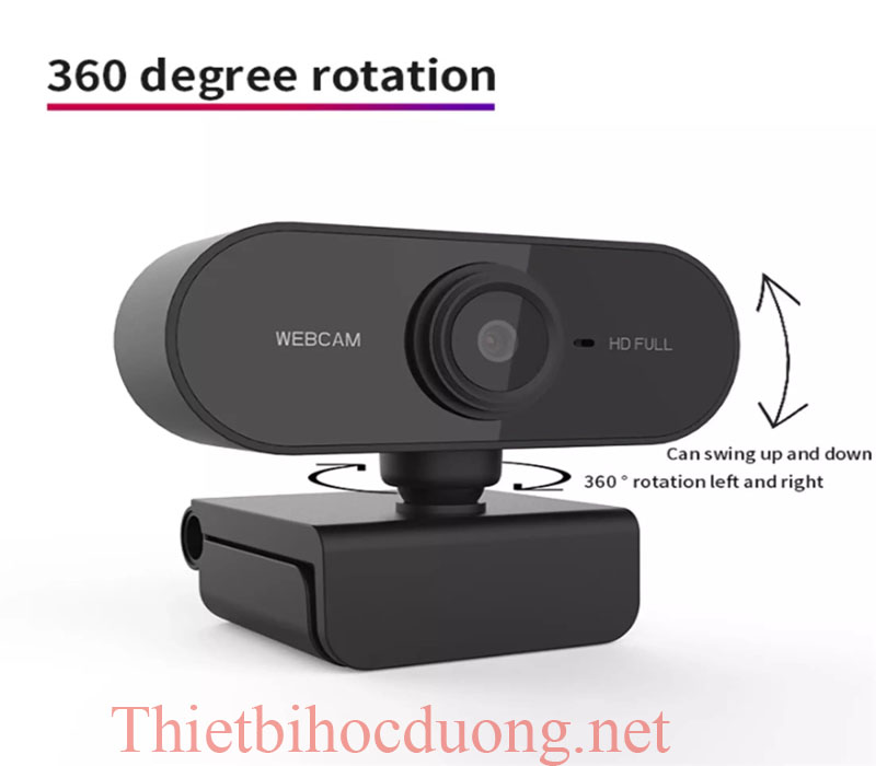 Webcam Full HD 1080  Xoay tích hợp micro dùng cho học sinh học online, học trực tuyến.