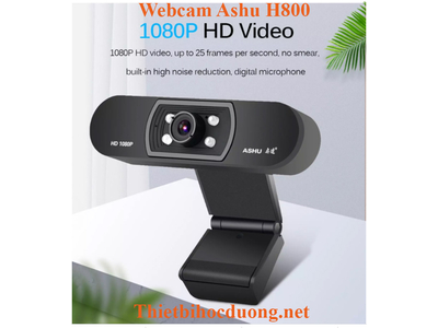 Webcam Full HD Ashu H800 with built-in omnidirectional mic, good noise filtering