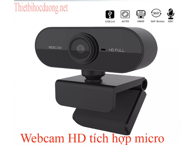 Webcam Full HD 1080  Xoay tích hợp micro dùng cho học sinh học online, học trực tuyến.