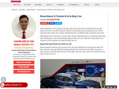 Mẫu website Nissan Thăng Long