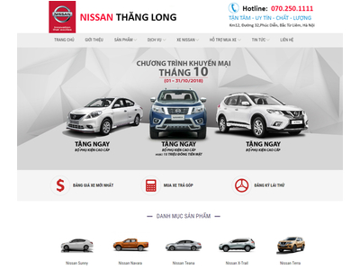 Mẫu website Nissan Thăng Long