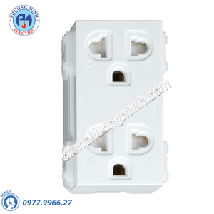 Ổ cắm đôi có màn che và dây nối đất - Model WEV1582-7SW