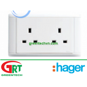WGS213 | Hager WGS213 | Ổ cắm đôi | 13A single unswitched | Hager Vietnam